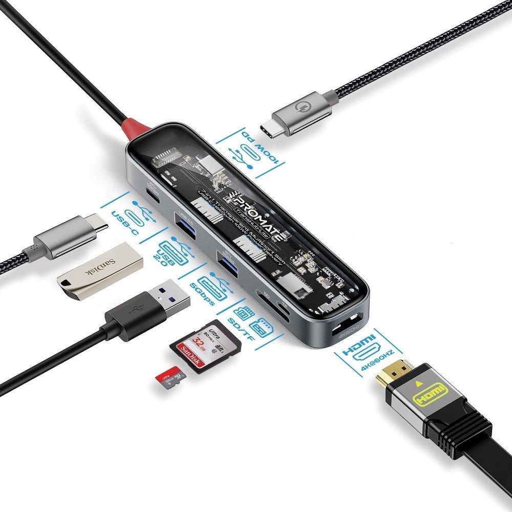 promate-usb-c-hub-premium-transparent-7-in-1-multi-display-hub-with